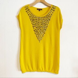 Adrienne Vittadini yellow sweater blouse